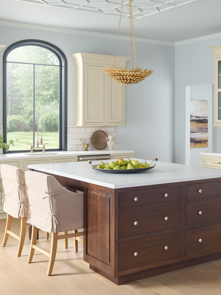 Kiba kitchen with wooden island and storage drawers